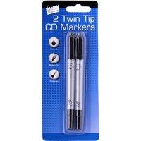 2pk Twin Tip Cd Marker Pens