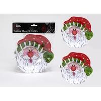 2pc Pack 8 X 7 Santa Head Dishes In Pp Bag W/header Card