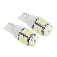 2pcs 20-SMD T10 12V White Light LED Replacement Bulbs