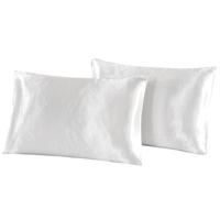 2pcsset soft silk like pillow cases well made envelope type pillow sli ...