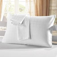 2pcs/set Cotton Pillow Case White Check Pattern Pillow Slip Well-made Soft Pillowcases Plaid Pattern Pillow Slipcover with Hidden Zipper Closure--Stan