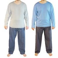 2pk Mens Haigman Cotton Long Pyjama nightwear lounge wear