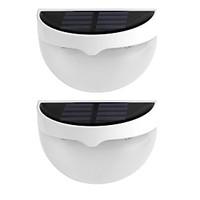 2PCS Solar Light Waterproof IP55 6 LED Solar Lamp Outdoor Lighting Wall Lamps for Home Decoration Warm White