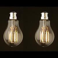 2pcs 8w b22 led filament bulbs g60 8 cob 800 lm warm white dimmable ac ...