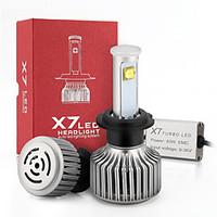 2Pcs/Set X7 H7 Led Auto Car Headlight 80W 7200LM 6000K Automobile Bulb All In One CSP Lumileds Lamp Fog Light Kit LED Car-Styling H7 LED Bulbs Lights