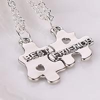 2pcs/set Europe Fashion Best Friends Puzzles Necklaces Pendants Colar Friendship Pendent Collares Gift For Men Women