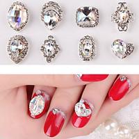 2PCS Extravagant Colorful Jewel Inlay Alloy Decoration Nail Art Decorations