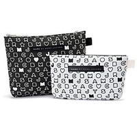 2pcs blackwhite letter pattern briefcase shaped thicken make upcosmeti ...