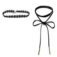 2pcsset womens choker necklaces jewelry single strand flower lace velv ...