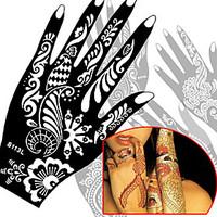 2Pcs Hand Tattoo Stencil Henna Tatoo Paste Template Hand Painting Art 17 Model Choose