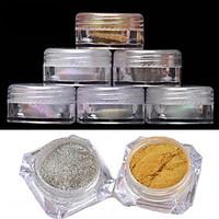 2pcs Manicure Mirror Powder Classic 6 Color 2G Boxed Laser Chameleon Powder Mirror Effect