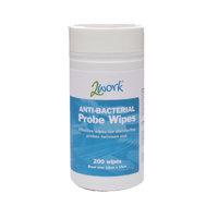 2Work Antibacterial Alcohol Probe Wipes Pack of 200