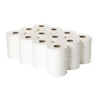 2Work 2-Ply White Micro Twin Toilet Roll 125m Pack of 24 2W06439