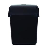 2Work Swing Top Bin 10 Litre Black RB02385