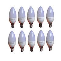 2W E14 LED Candle Lights C35 8SMD 3020 200-250 lm Warm White AC 220-240 V 10 pcs
