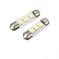 2W 39MM Festoon 3LED SMD5050 DC12V Licence Plate Dome Interior Light Led Lamp Car LED Bulb Parking 2PCS