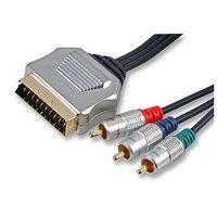 2x Phono + S-Video to Scart Cable 1.5m - Stereo Audio & S-Video