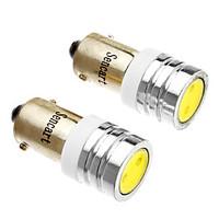 2xWhite Color BA9S 1D 1W LED Interior Reading Bulb Car Door Signal Light (12V)