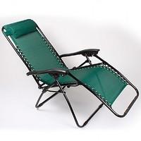 2x Reclining Garden Chairs Colours - Green/Navy