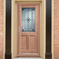 2XG Mahogany Hardwood Door with Mortice Joints and Coleridge Style Double Glazing