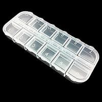 2x6 Clear Plastic Nail Art Tip Cell Empty Storage Box Case Tool