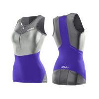 2XU Women\'s G:2 Compression Tri Singlet - Purple Hue/Charcoal - L