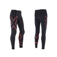 2XU - Womens Mid-Rise Compression Tights Black/Fiery Coral S