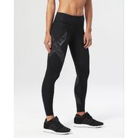 2XU - Womens Mid-Rise Compression Tights Black/Reflective Logo S