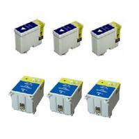 3 x (T040) Black and 3 x (T041) Colour Compatible Cartridges