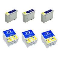 3 x (T013) Black and 3 x (T014) Colour Compatible Cartridges