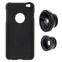 3-in-1 Phone Photo Lens 180° Fisheye 0.67X Wide Angle 10X Macro Set with Case for iPhone 6 Plus
