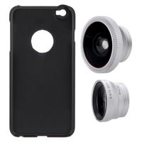 3-in-1 Phone Photo Lens 180° Fisheye 0.67X Wide Angle 10X Macro Set with Case for iPhone 6 Plus 6S Plus
