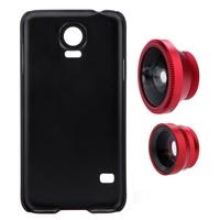 3-in-1 Phone Photo Lens 180° Fisheye 0.67X Wide Angle 10X Macro Set with Case for Samsung Galaxy S5