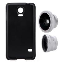 3-in-1 Phone Photo Lens 180° Fisheye 0.67X Wide Angle 10X Macro Set with Case for Samsung Galaxy S5
