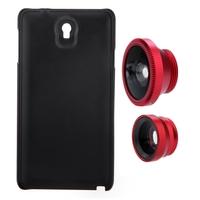 3-in-1 Phone Photo Lens 180° Fisheye 0.67X Wide Angle 10X Macro Set with Case for Samsung Galaxy Note3