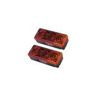 3-chamber tail light, with license plate light, set of 2