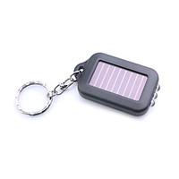 3 led white light solar powered self recharge flashlight keychain blac ...
