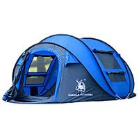 3-4 persons Tent Single Automatic Tent One Room Camping Tent Fiberglass Oxford Waterproof Ultraviolet Resistant Windproof Foldable-Hiking