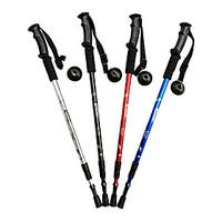 3 folding straight type functional hiking poles random color