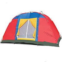 3-4 persons Tent Single Fold Tent Two Rooms Camping Tent 1000-1500 mm Fiberglass OxfordMoistureproof/Moisture Permeability Waterproof