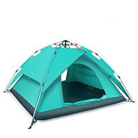 3-4 persons Tent Double Automatic Tent One Room Camping Tent >3000mm Fiberglass Polyester TaffetaMoistureproof/Moisture Permeability