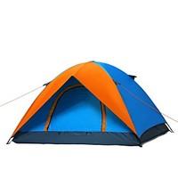 3-4 persons Tent Double One Room Camping TentCamping Traveling-Blue Orange
