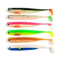3 pcs Soft Bait Fishing Lures Soft Bait Orange Pink Light Green Silver Blue Dark Green g/Ounce mm/5-9/16\