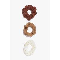 3 Pack Scrunchies - brown