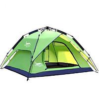 3-4 persons Tent Double Automatic Tent One Room Camping Tent 2000-3000 mm Oxford Waterproof-Camping-Green