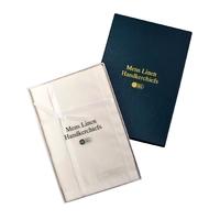 3 x boxed Irish linen hankies