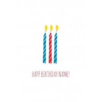 3 Candles Personalised |Personalised Birthday Card |PW1025