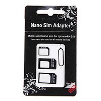 3-in-one Nano Sim to Micro and Standard Sim Card Adapter for iPhone 4/4S/5/5S/5C and Others (Assorted Colors)