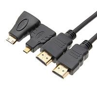 3 in 1 hdmi male to male cable micro hdmimini hdmi adapters black 15m