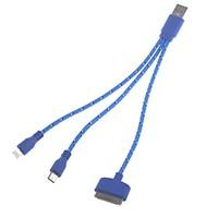 3-in-1 Universal USB 2.0 Charging and Data Cable for Samsung and iPhone (22cm)